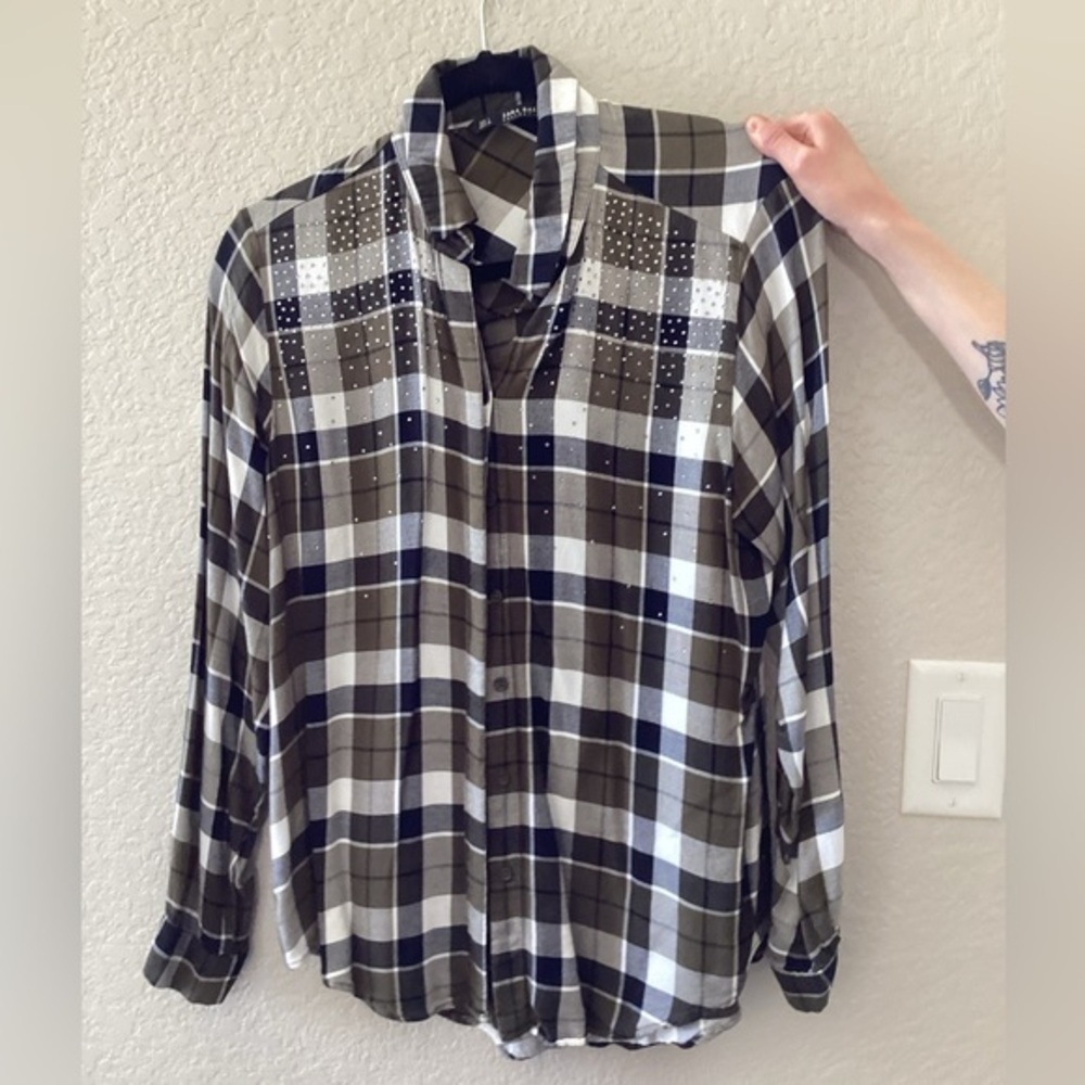 Zara embellished button up